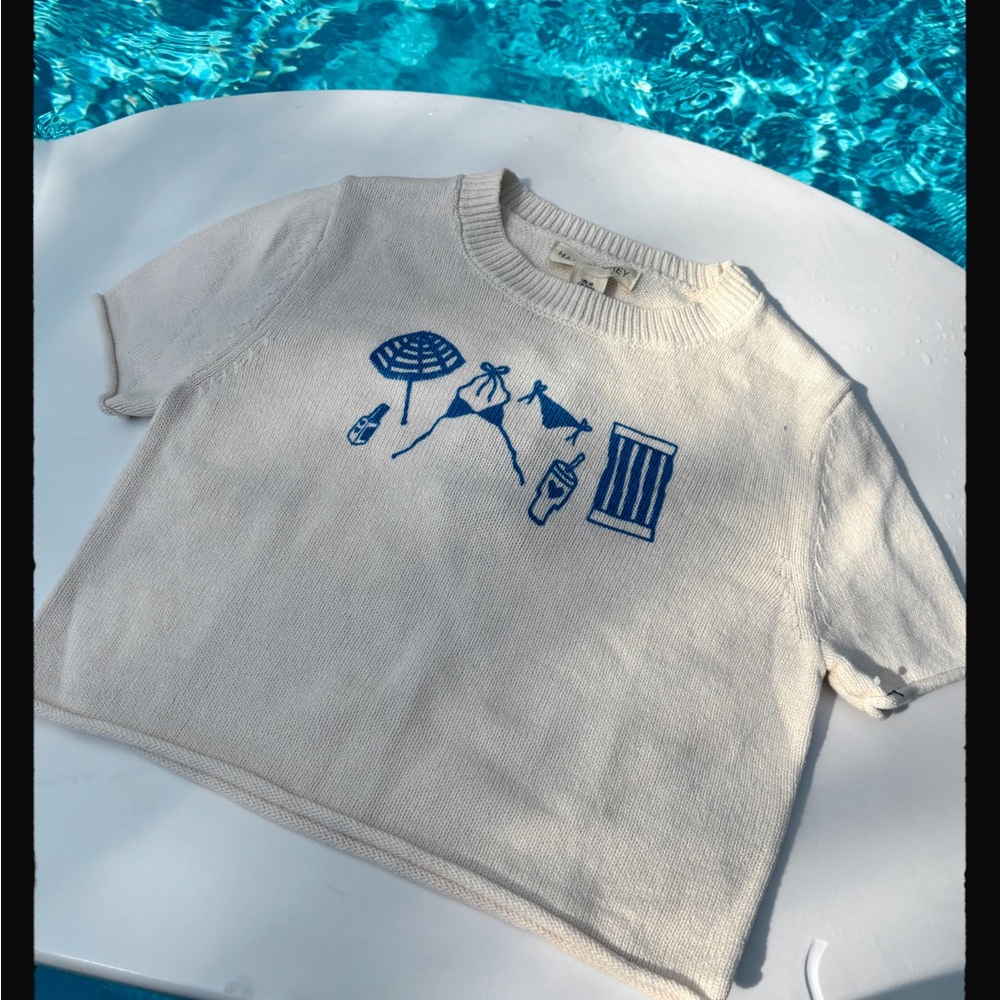 Kids Cream Shirt with Blue Print